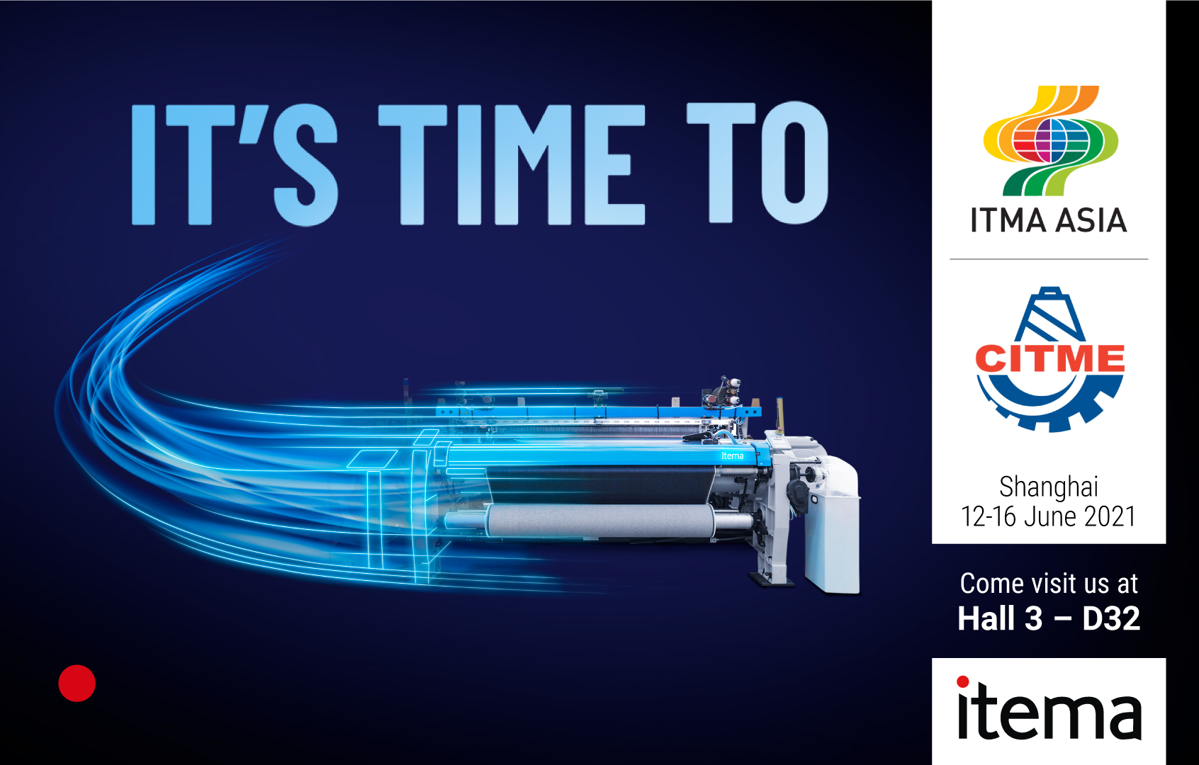 IL GRUPPO ITEMA espone soluzioni di tessitura innovative a ITMA Asia 2021 (Padiglione 3 – Stand D32) - 