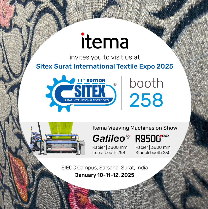 Itema a SITEX 2025: in mostra l’intera gamma di telai per la produzione di tessuti Saree